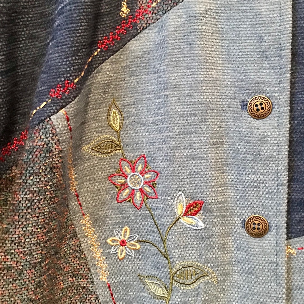 Alfred Dunner Blue Patchwork Blazer - image 6